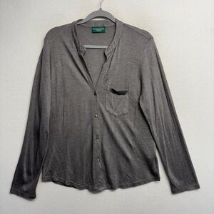 Hammacher Schlemmer Gray Bamboo Acrylic Cardigan Size XL Button Front